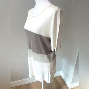 Armani Collezioni 12‎ Short Sleeve Blouse Cashmere Silk Quiet Lux Clean Girl Top